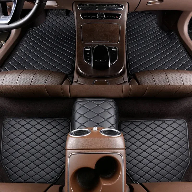 Leather Cleaner Interior - Car Floor Mats 5Pcs PU Leather