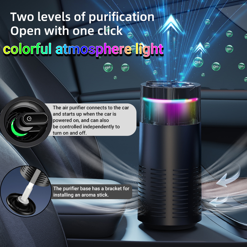 Odor Eliminator Car - Mini Air Purifier with Aromatherapy Sticks