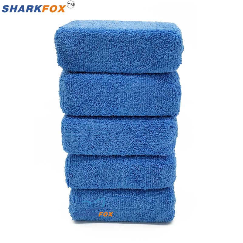 Wax Applicator Pad - Sharkfox 5Pcs/Lot Rectangular Microfiber Applicators Cleaning
