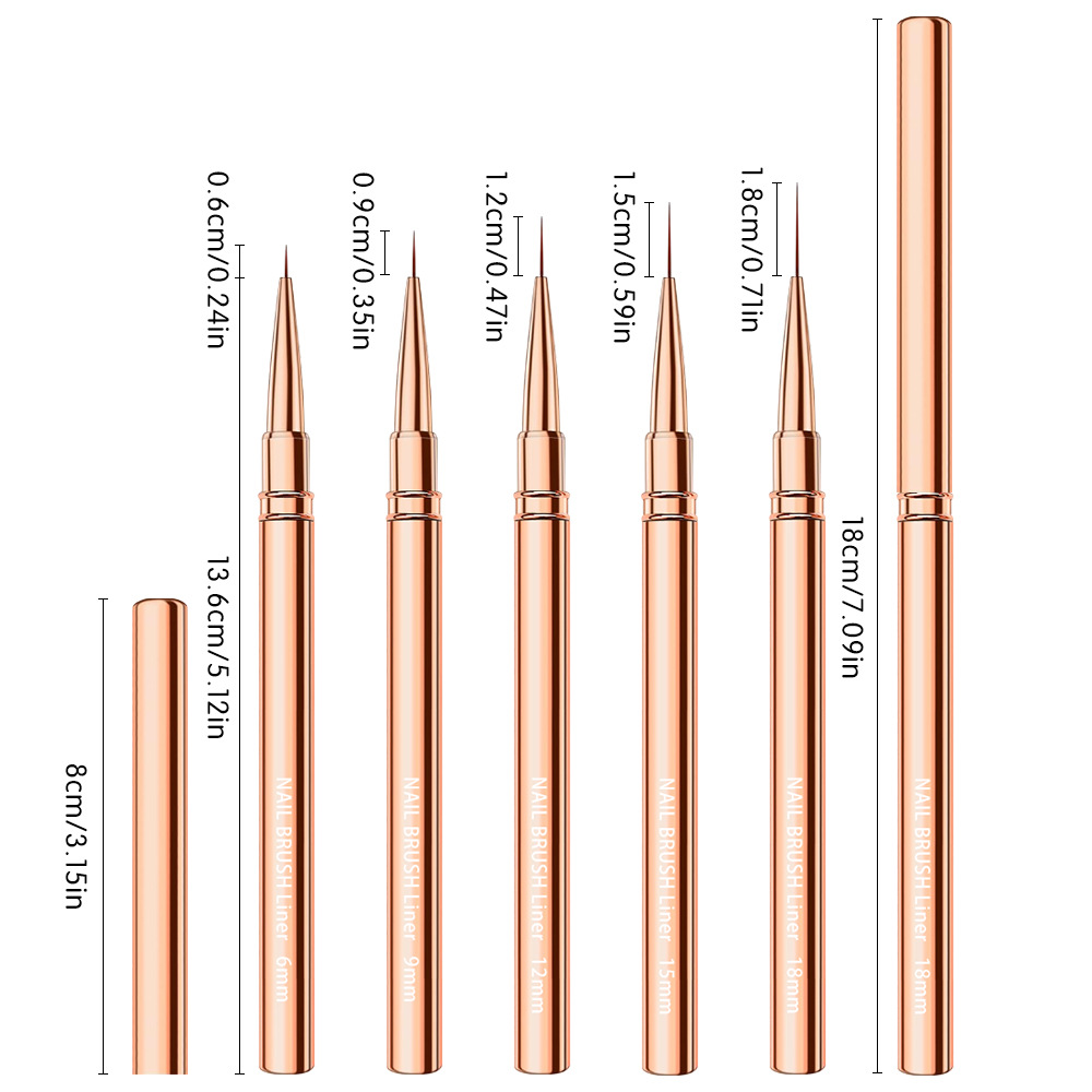 Detailing Brush Set - 1/3/5pcs Nail Art Liner Brushes Set