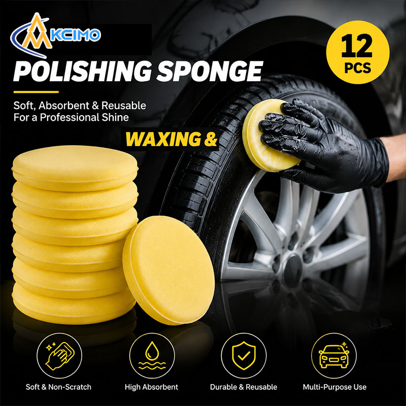 Wax Applicator Pad - 12Pcs Car Waxing Sponge Round Soft
