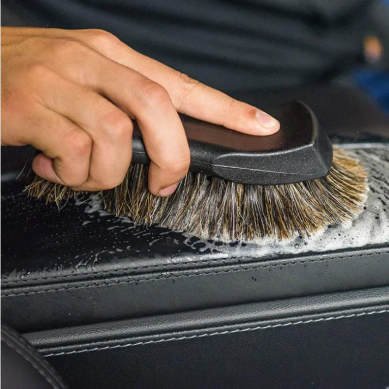Leather Cleaner Interior - Horsehair Leather Textile Cleaning Brush for