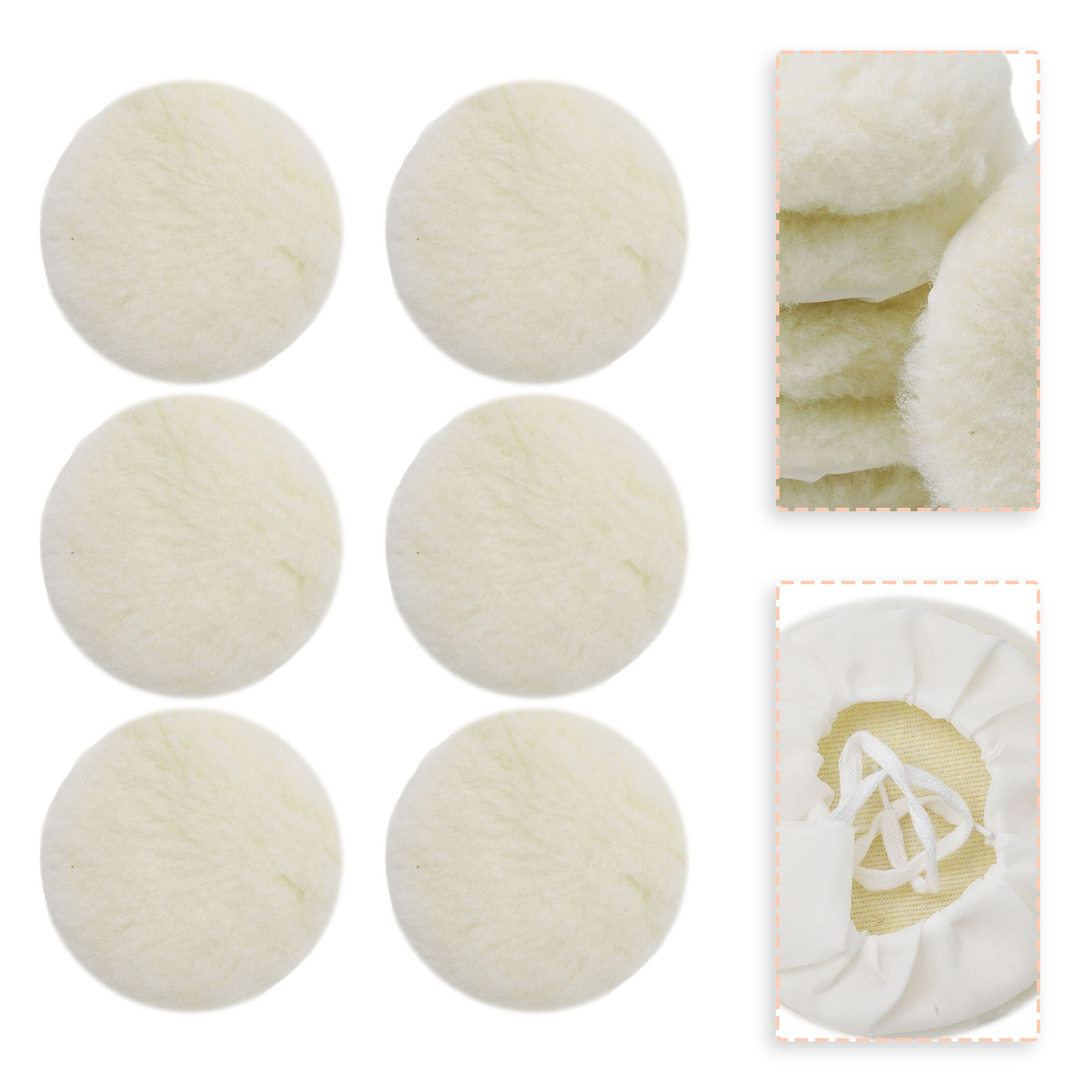 Polish Pad Set Buffer - Set Buffing Pads 125mm Buffer Lamb