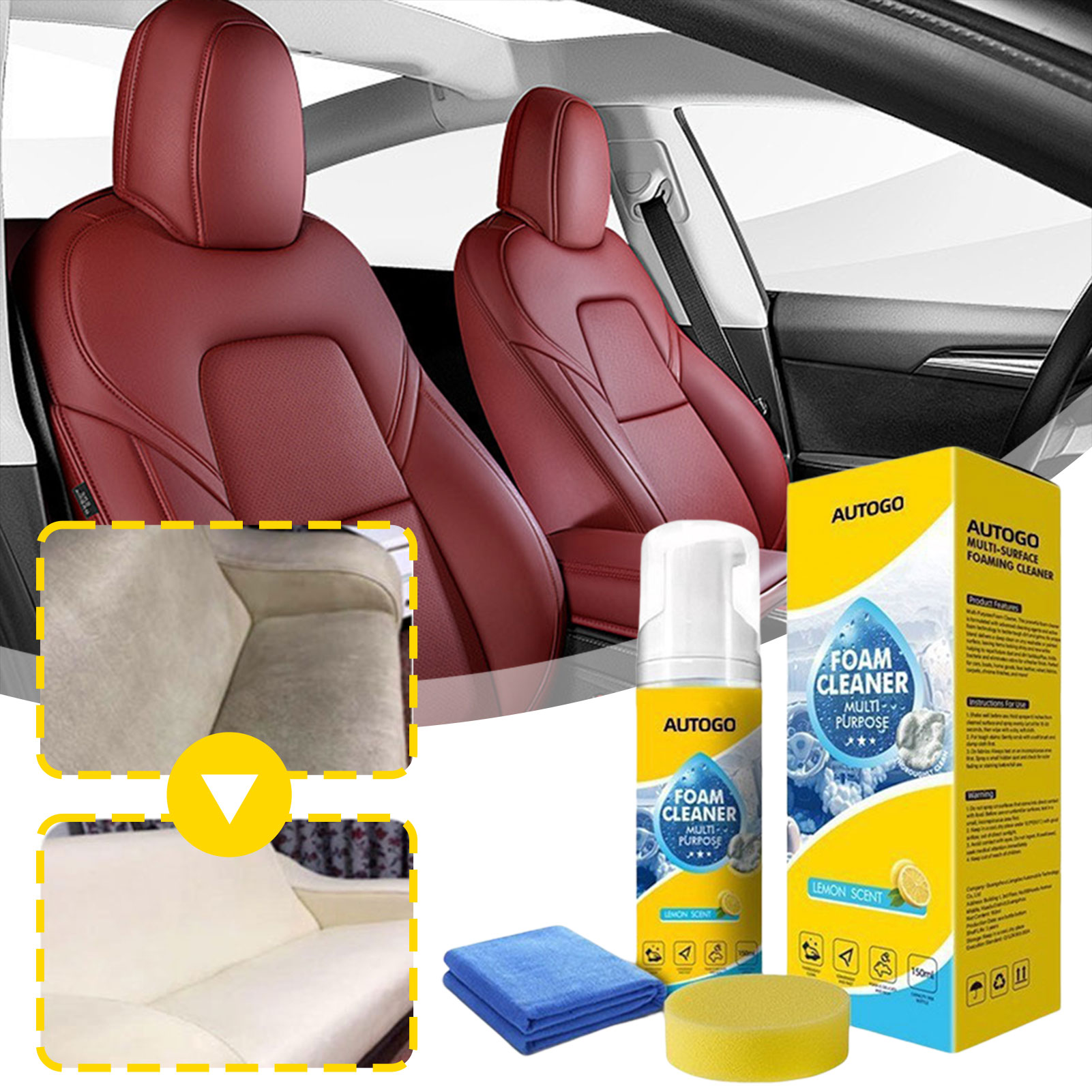 Leather Cleaner Interior - Multipurpose Foam Cleaner For Car Interior