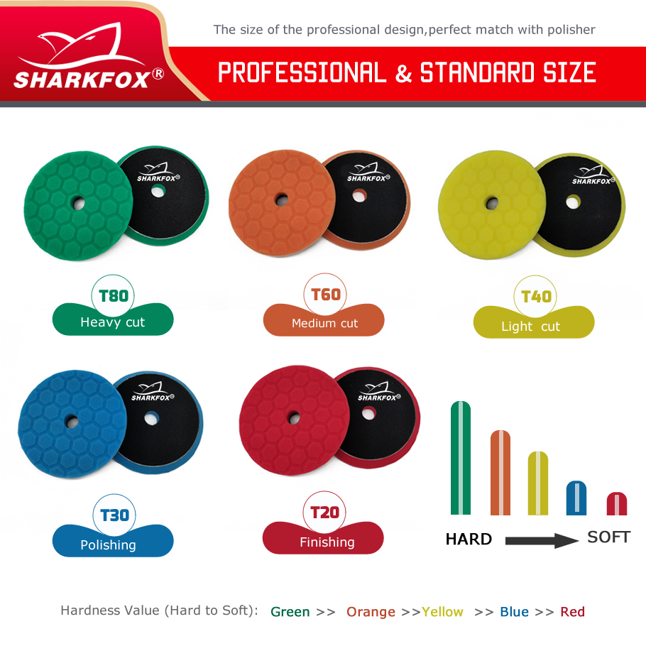 Sharkfox 5 pieces/set 5 Inch(1 - огляд і ціна Polish Pad Set Buffer