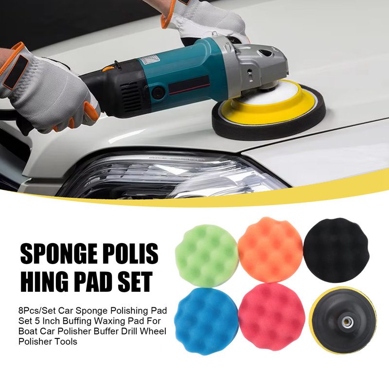 ABJA-8Pcs/Set Car Sponge Polis - огляд і ціна Polish Pad Set Buffer
