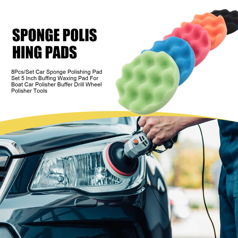 ABJA-8Pcs/Set Car Sponge Polis - огляд і ціна Polish Pad Set Buffer