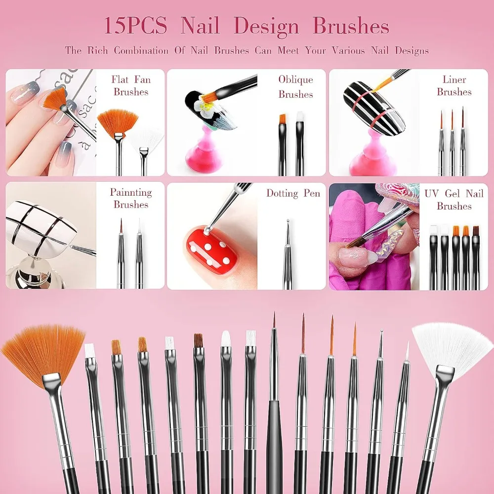 32pcs Nail Art Brushes, Acryli - огляд і ціна Detailing Brush Set