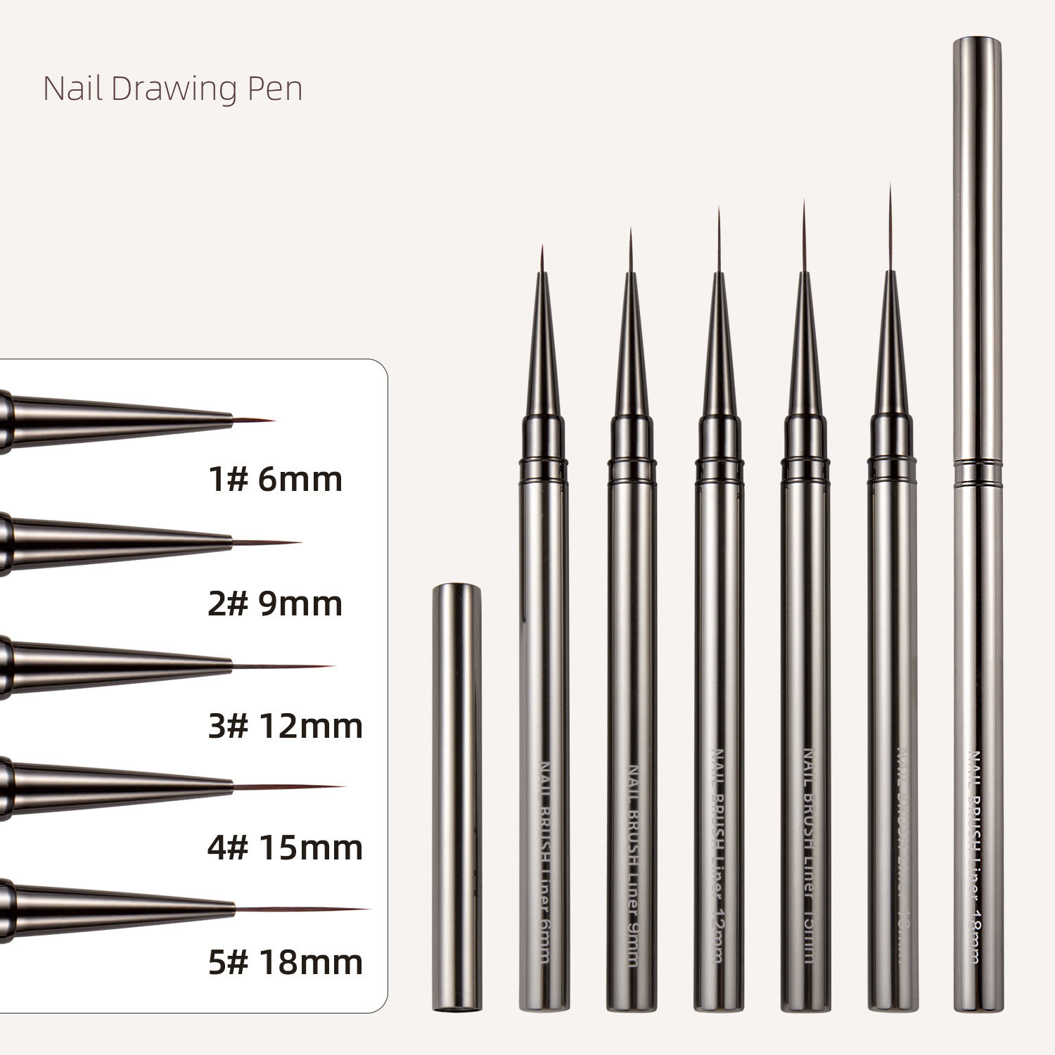1/3/5pcs Nail Art Liner Brushe - огляд і ціна Detailing Brush Set
