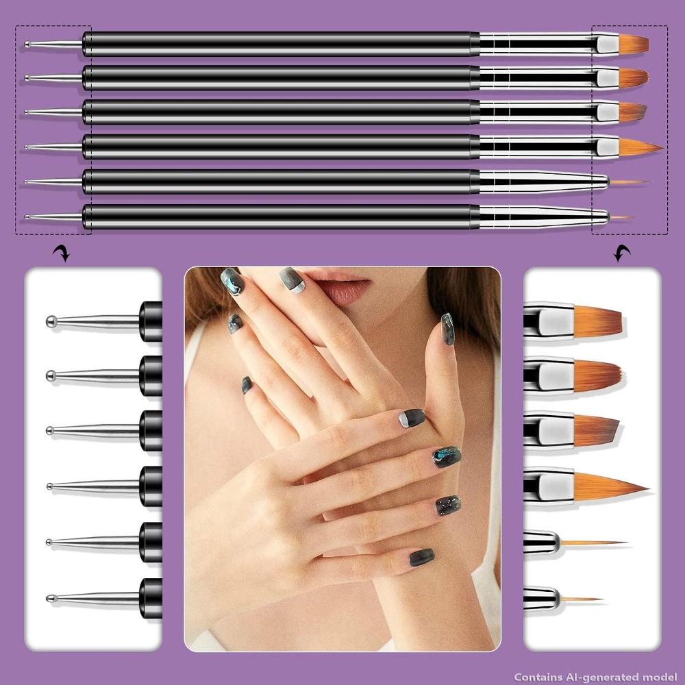 Double Ended Nail Art Dotting  - огляд і ціна Detailing Brush Set