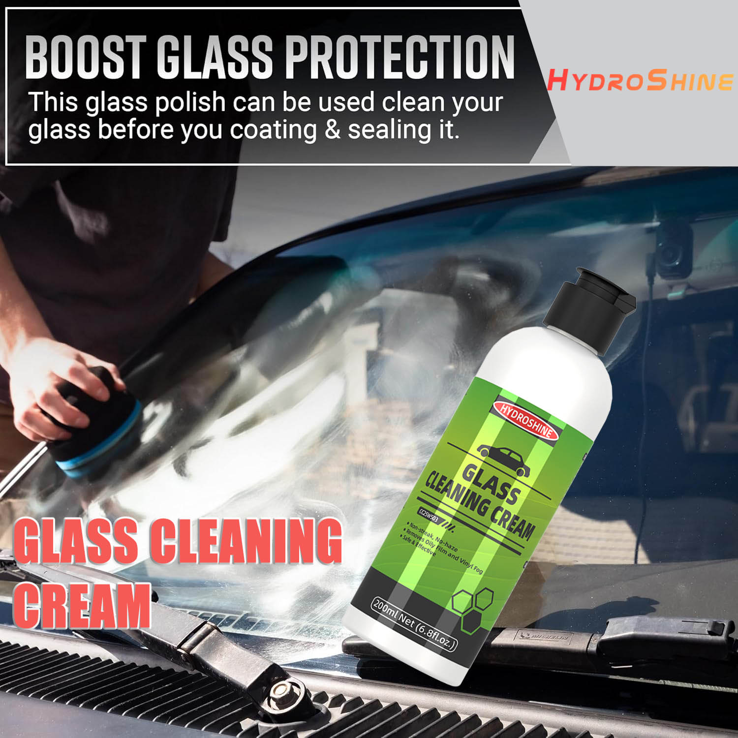 Hydroshine Car Glass Oil Film  - огляд і ціна Glass Cleaner Streak